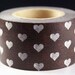 Country Cozy White Hearts on Chocolate Brown Valentine's Day Trim WIDE Washi Masking Tape-16.5 YARDS
