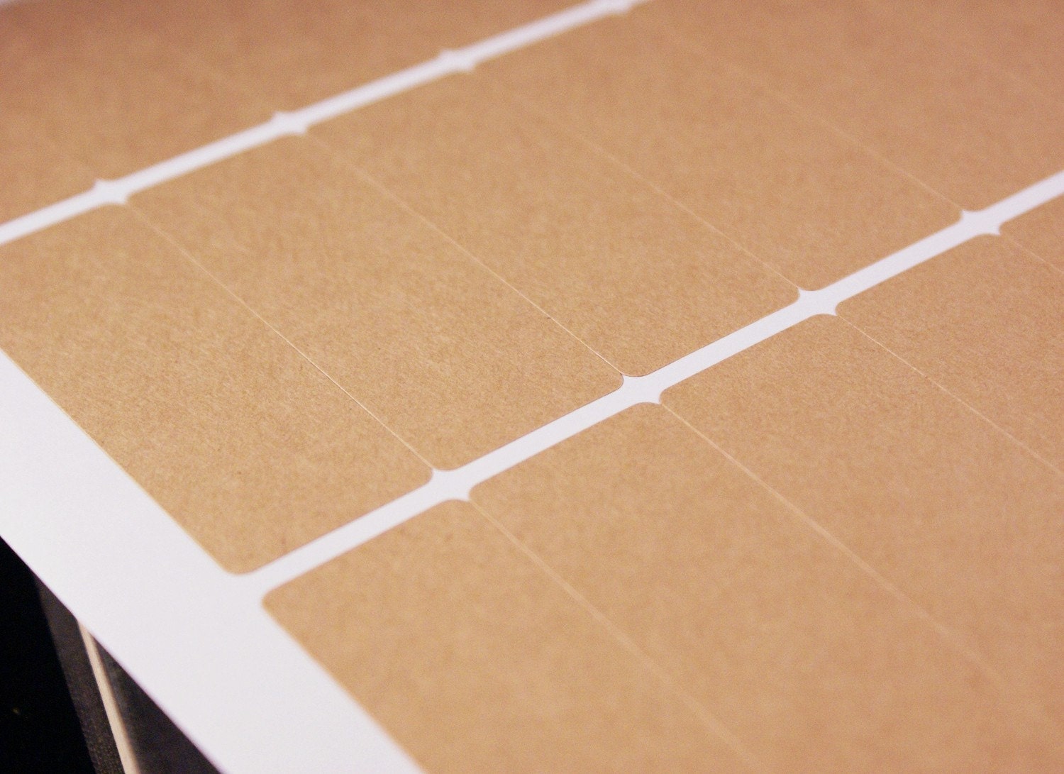90 BLANK & PLAIN 2 5/8 x 1 inch Rectangle Address Kraft Sticker Labels - 3 sheets -Printing, Packaging, Crafting, Scrapbooking