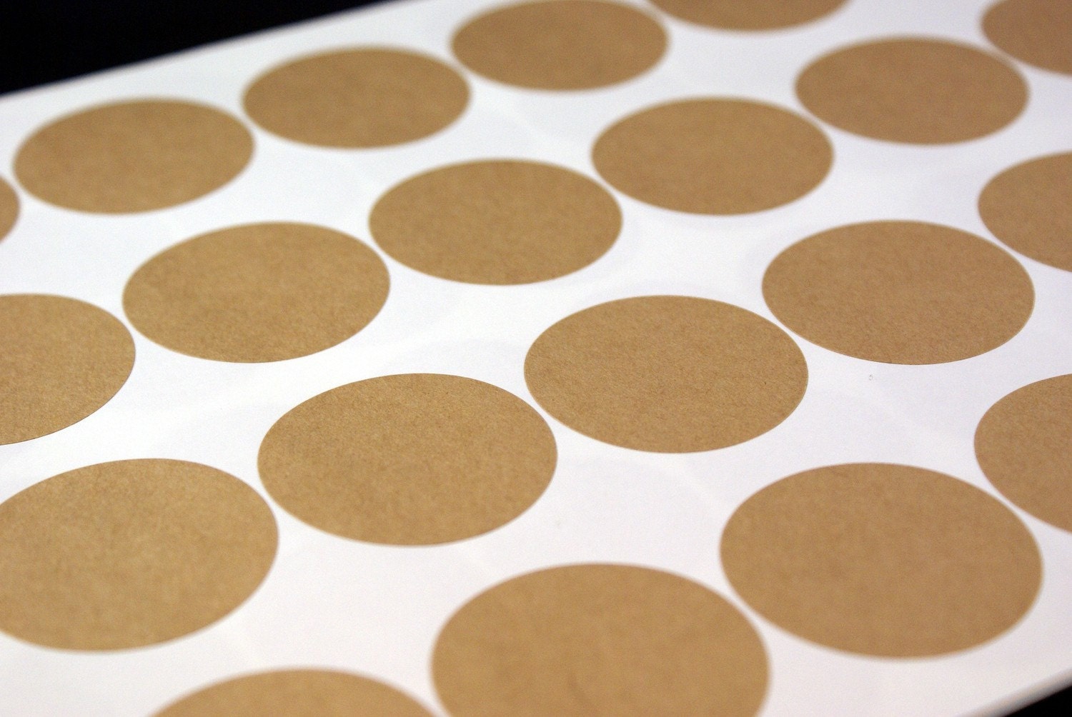 36 BLANK & PLAIN - 2 1/4 inch Round Brown Kraft Sticker Labels Seals - 3 sheets - for Labeling, Printing, Packaging, Scrapbooking, Stamping