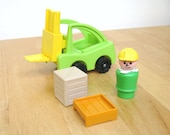 Fisher Price Green Forklift - toysofthepast