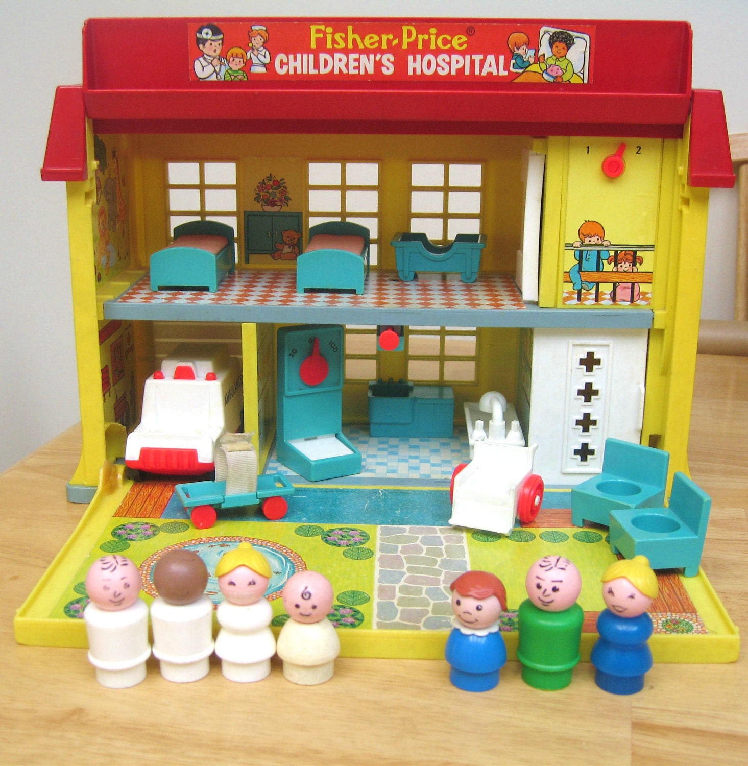 RESERVED Vintage Fisher Price Hospital (2)