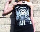 AFI One Of A Kind XSmall/Small Crash White Black Spiral Polka Dot Tube Stretch Dress