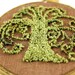 Punch Needle Embroidery Wall Art 3 Inch Frame Green Willow Tree OOAK by erinf115 on Etsy