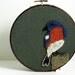 As Seen on Martha Stewart. Eco Friendly Embroidery Hoop Art. Bluebird Punch Needle Spring Home Decor. Bird, Woodland. Blue, Orange, Green.