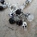 Day of the Dead/Skulls for Spring/Remembrance/Samhain/Goth/Halloween Charmed Charms Bracelet