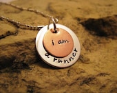 i am a runner - silver and copper charm