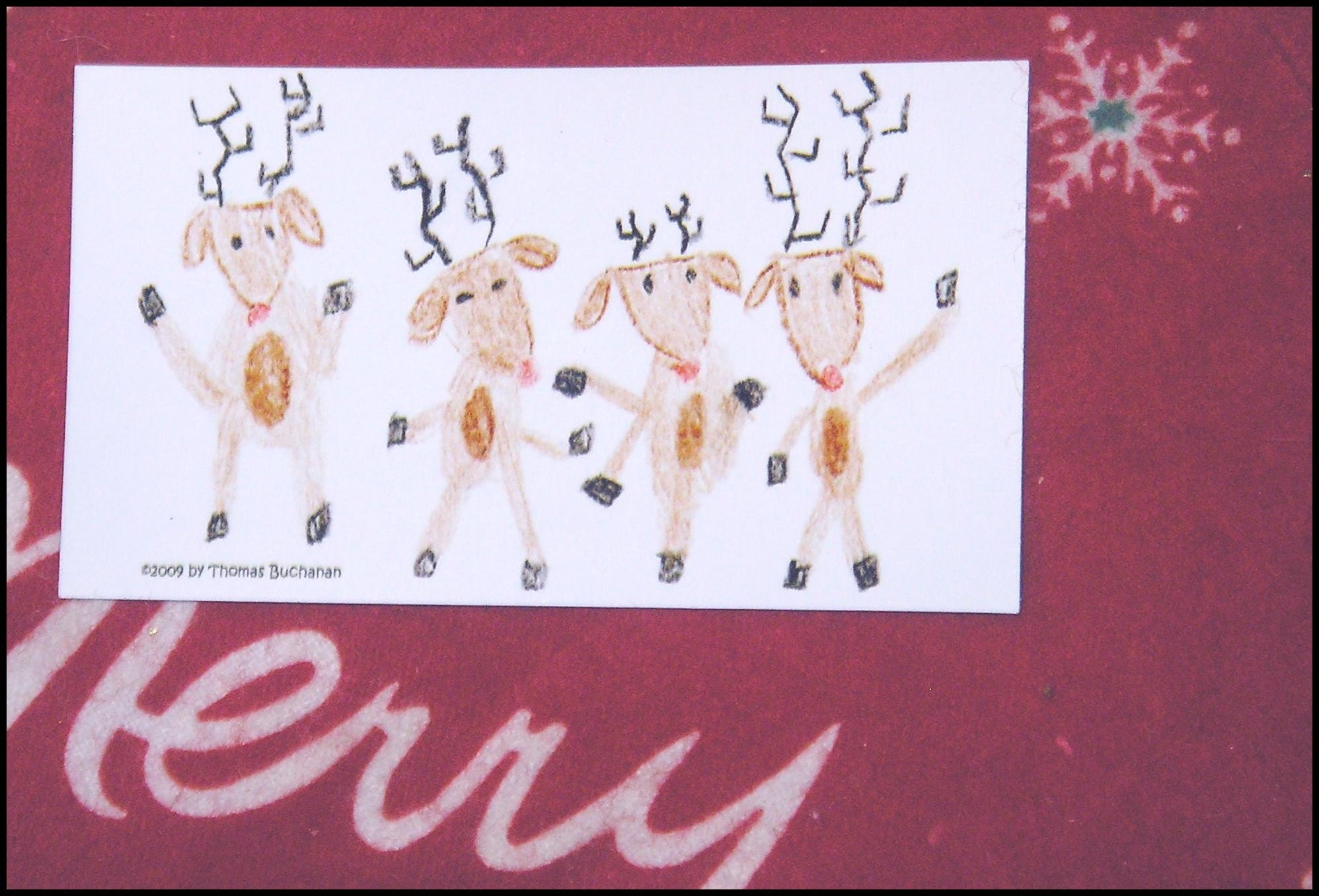 Dancing Christmas Reindeer Child Art Magnet by Thomas Buchanan Child Artist Il_570xn
