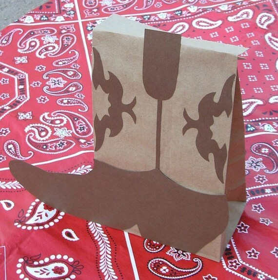 Cowboy Boot Birthday Party Treat Sacks BOOTS Western Farm Theme Goody Bags by jettabees on Etsy Il_570xn