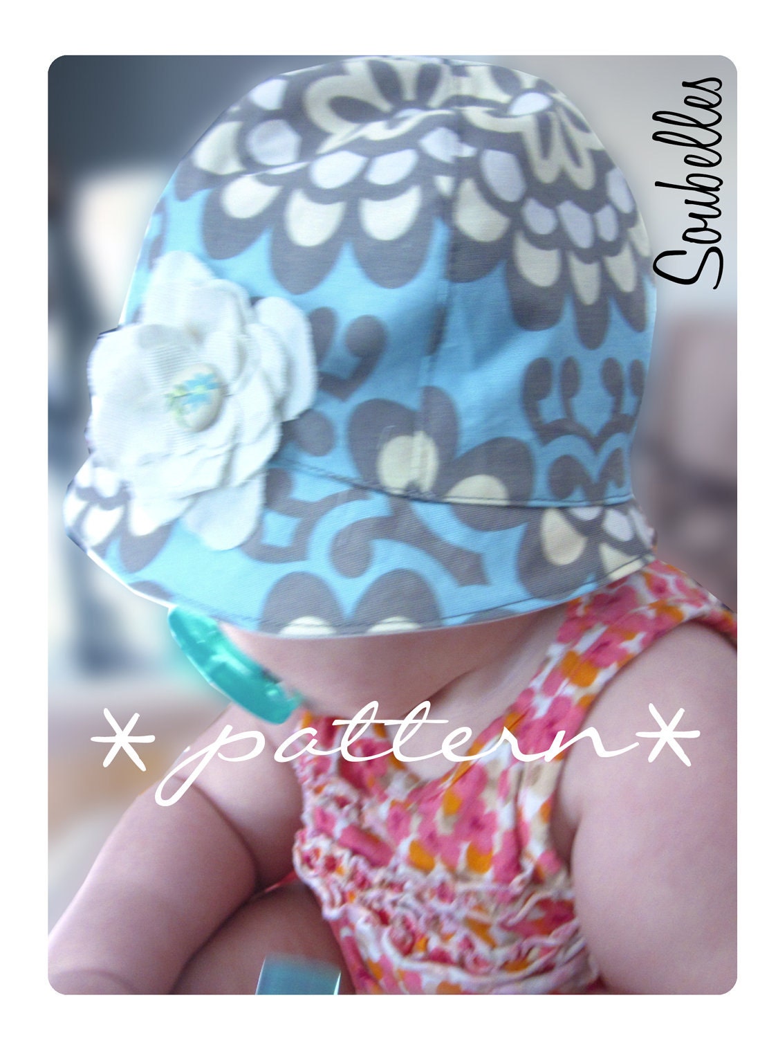 PDF pattern for a mod baby girl hat - sewing pattern