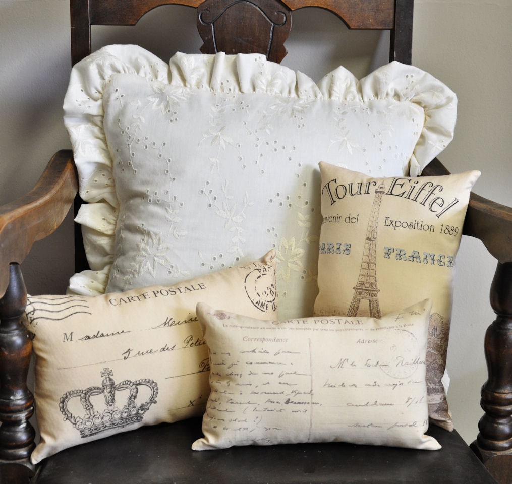 French postcard pillow