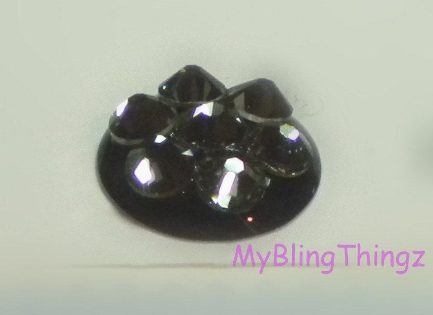 Crystal Bling Home Button Sticker for Apple iPhone 3GS 4 4S 5, iPad 2 3 4 Mini & iPod Touch All handmade w/ Swarovski Elements Black Diamond