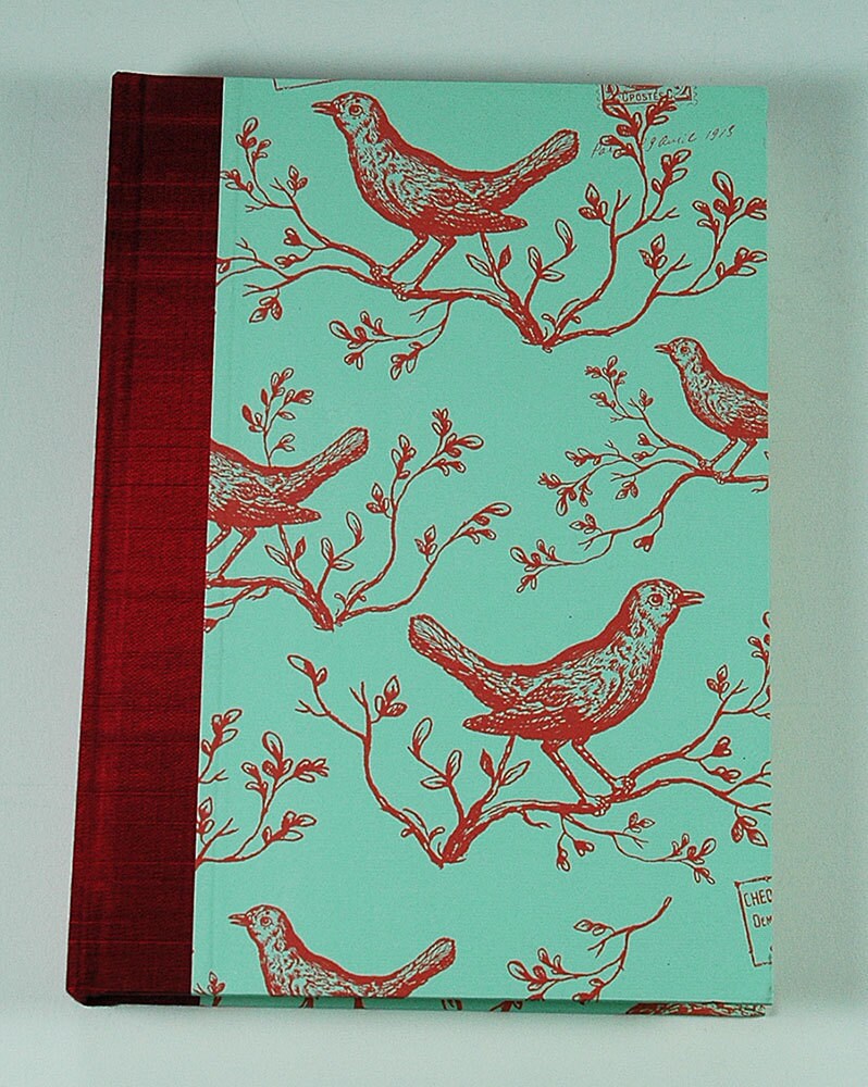 Journal Diary SketchBook Blank Large RED BIRDS