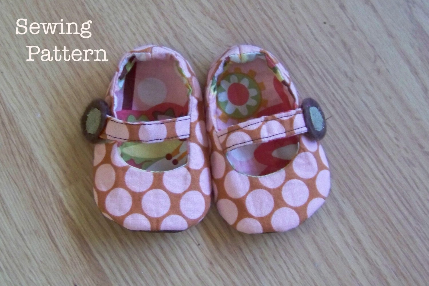 Baby and Toddler Reversible Mary Jane's Baby Shoes-  PDF PATTERN with 3 strap options/ 5 different sizes