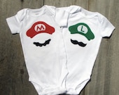 Twin Shower Gift Mario And Luigi Super Mario Brother Onesies