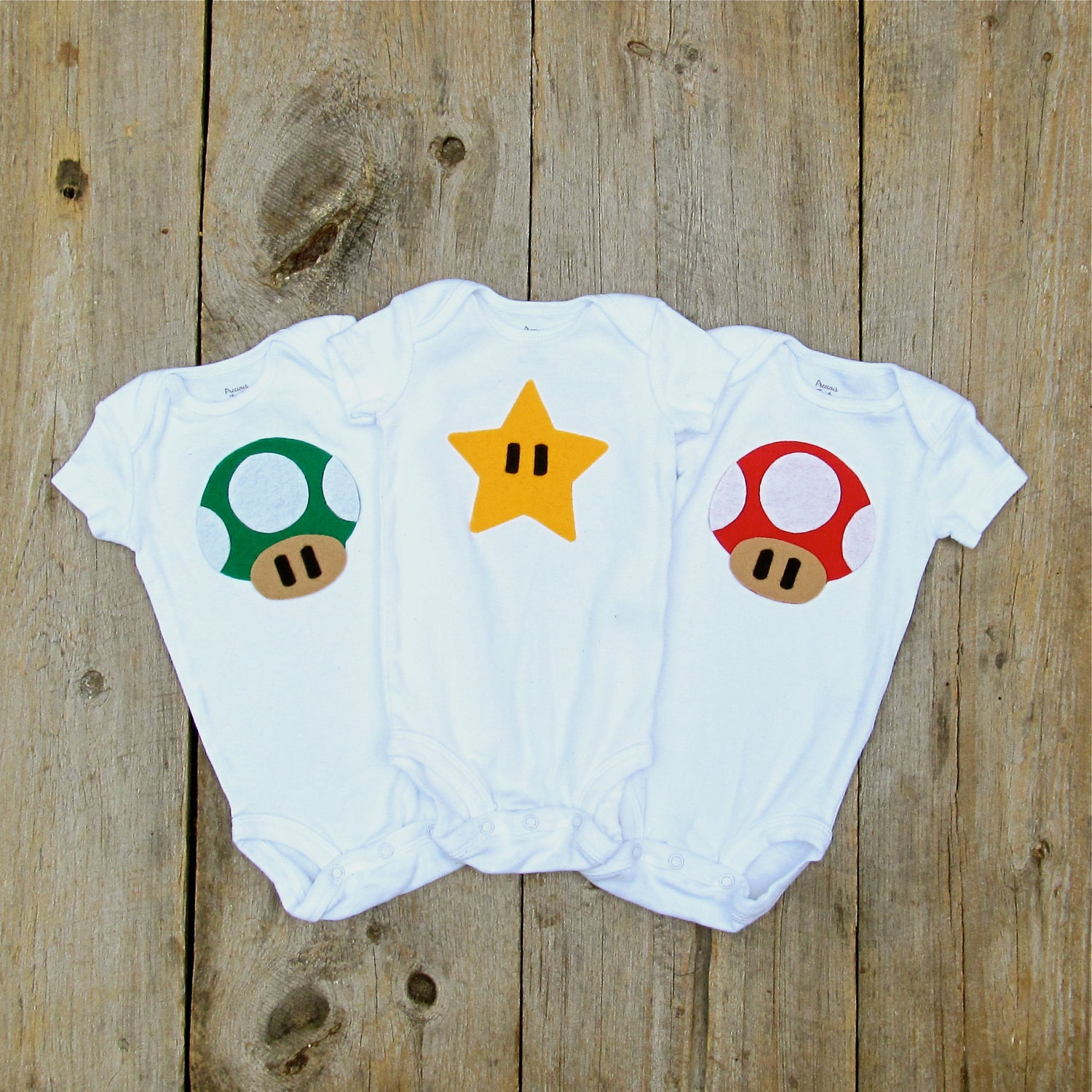 Mushroom Baby Onesies / Video Game Gift Pack