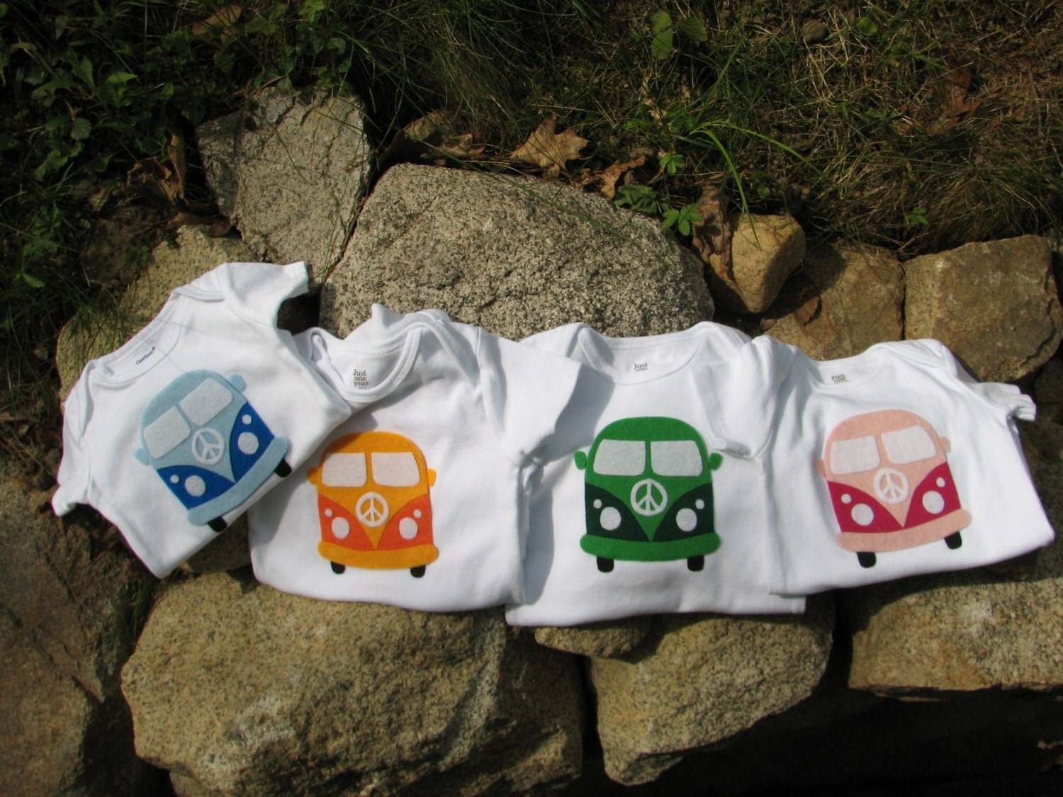Onesie VW Applique Love Bus Baby Shower Present