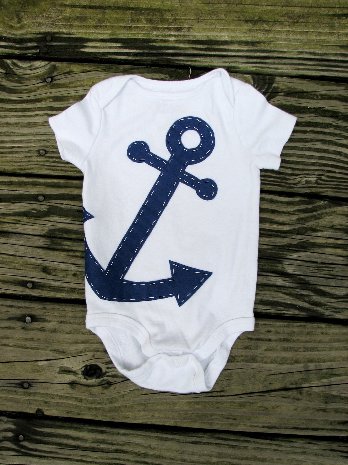 Baby Boy Clothes Navy Blue Anchor Onesie Natuical Baby Gift