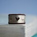 Heart Ring Leather And Brass Hand pierced Heart With Copper Rivets Made To Order