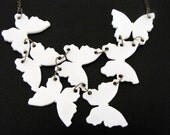 WHITE BUTTERFLIES Necklace and Earrings