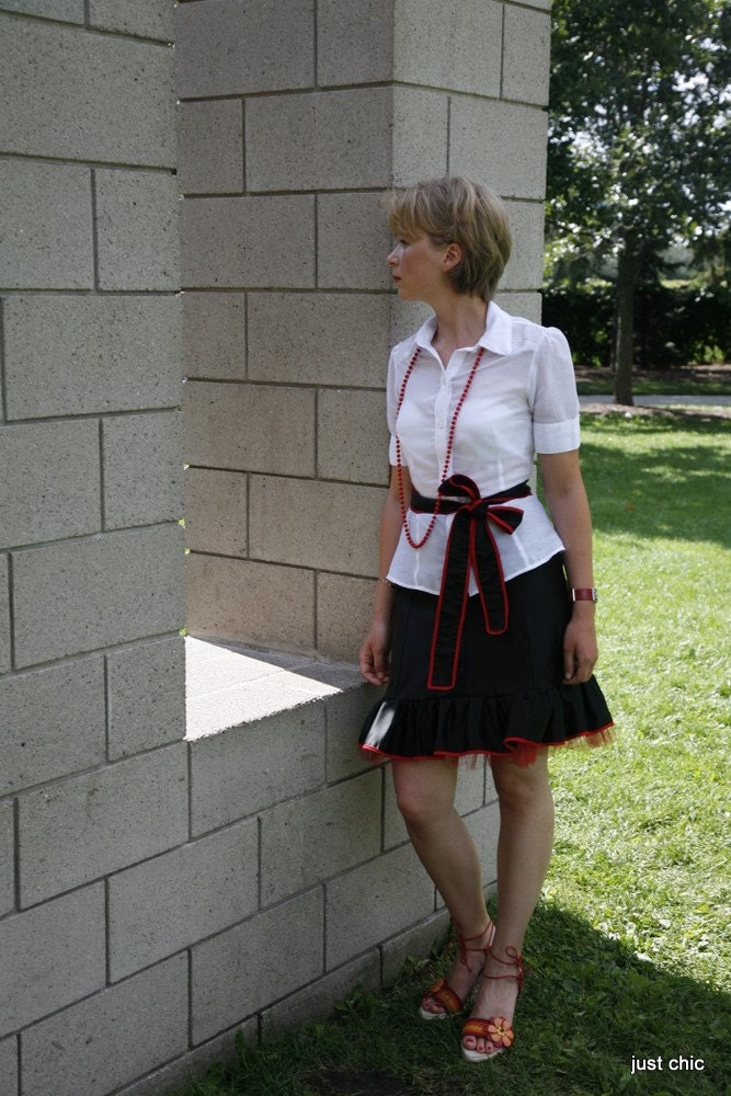 Black satin skirt