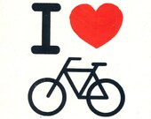 Screenprinted Patch - I Heart Bikes
