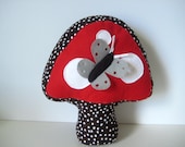Decorative Pillow Mushroom Cushion Modern Red Girls Bedroom Decor