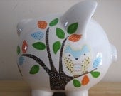 Personalized  Large Piggy  Bank Forest Friends- Owl, Giraffe, Porcupine-Newborns , Girls , Baby Shower Gift Centerpiece