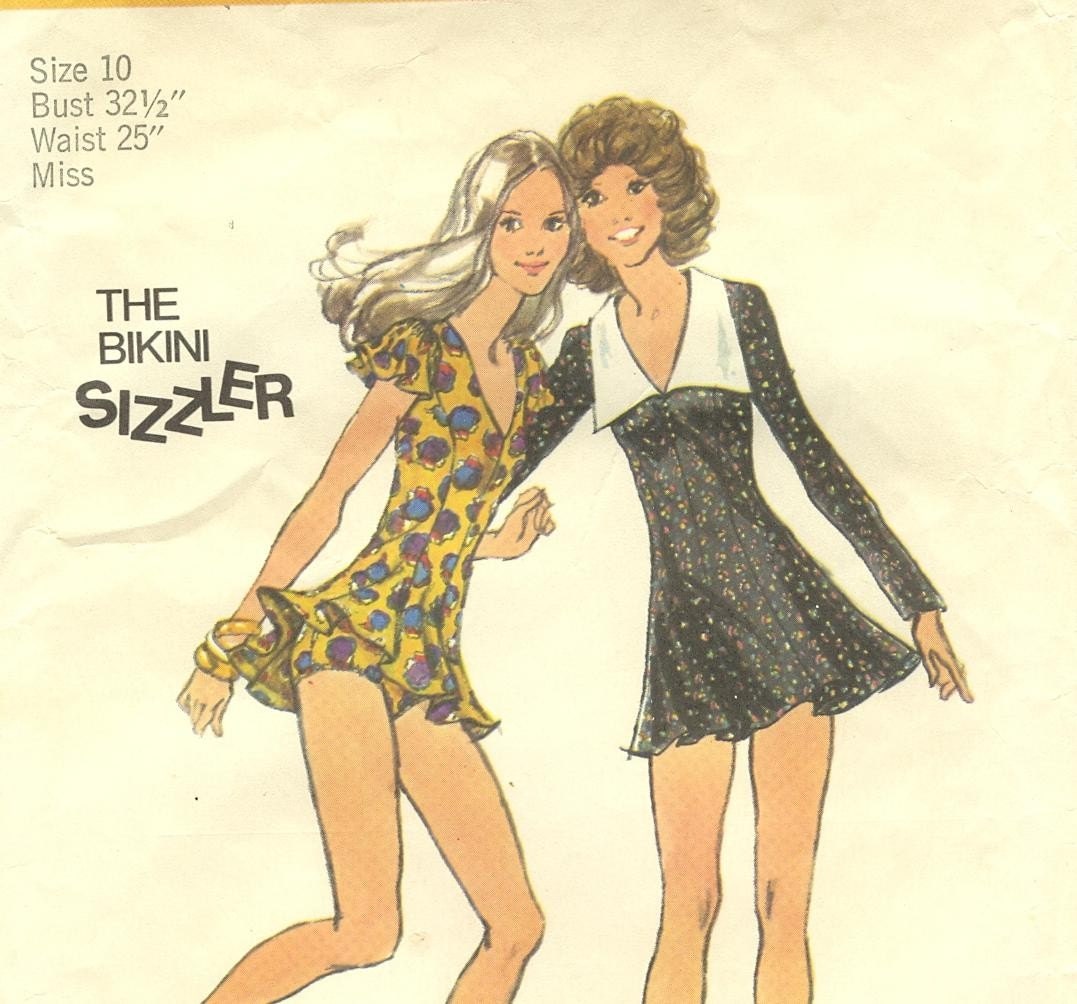 BIKINI SIZZLER PATTERN 1970s Simplicity Miss Size 10 Mini