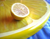 Giant Lemon Slice Lazy Susan, 24 Inch Diameter, Wood - JaneSuzanne