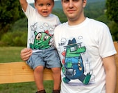 Father's Day Gift Set - Dad and Baby Godzilla Matching Tshirts