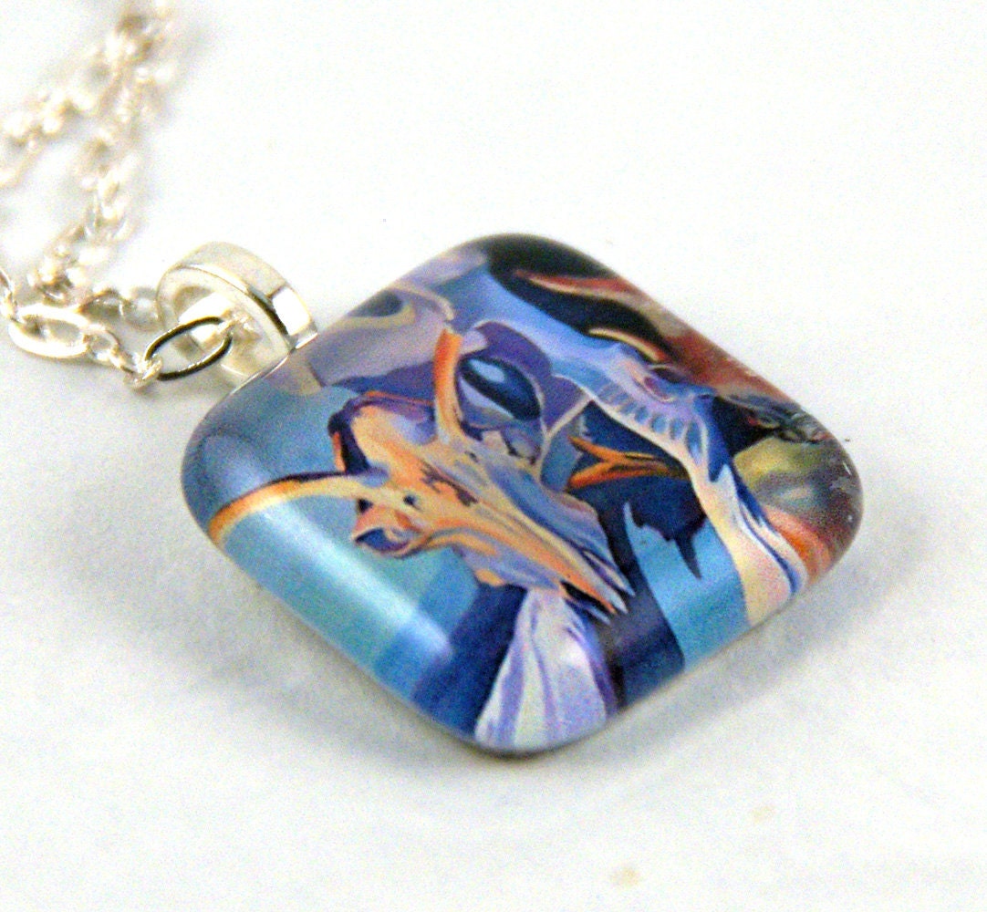 A Discovery of Bones Fine Art Glass Pendant Necklace