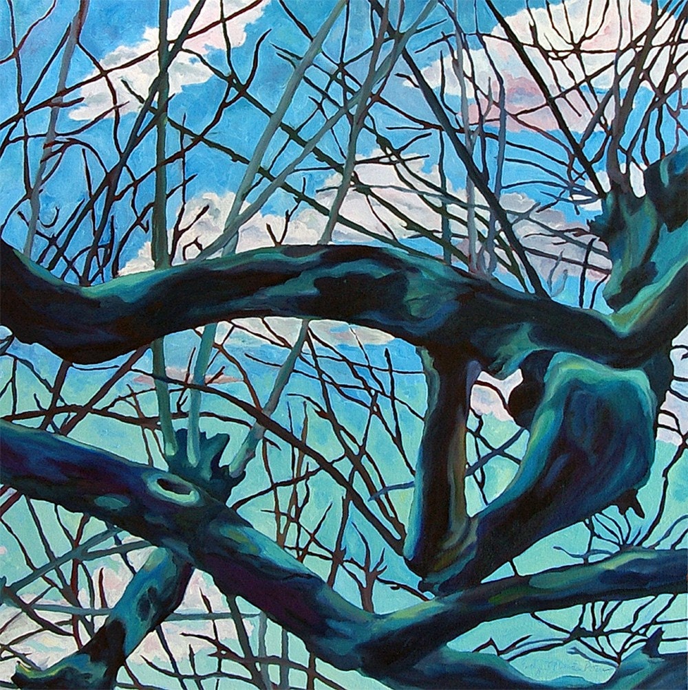 Plane Trees of Albi France Oil Landscape Painting