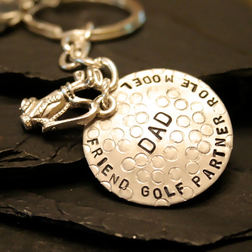 Golf Dad Sterling Silver Keychain