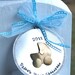 Hand Stamped Baby's First Christmas Ornament - Hard Anondized Aluminum - LARGE 3 inch disc
