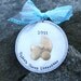 Hand Stamped Baby's First Christmas Ornament - Hard Anondized Aluminum - LARGE 3 inch disc