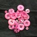 25 plus Pink Button Mix- VERY PINK - assorted sizes - Grab Bag - Crafting - Jewelry - Collect (b1135 -)