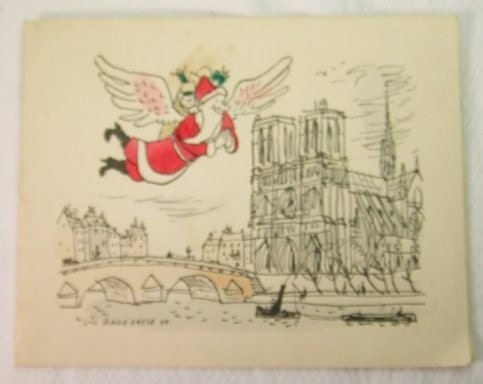 Grouping of 4 Vintage Christmas Cards Circa 1930-40s