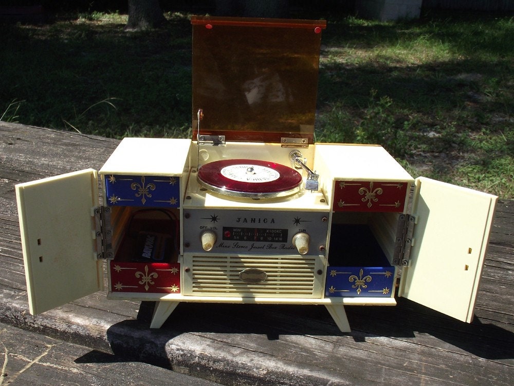 Reserve listing for Jill only....Retro Vintage Janica Table Top Transistor Radio Jewerly Box 1960s