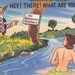 HEY THERE What Are You Up To....Unused Vintage Postcard