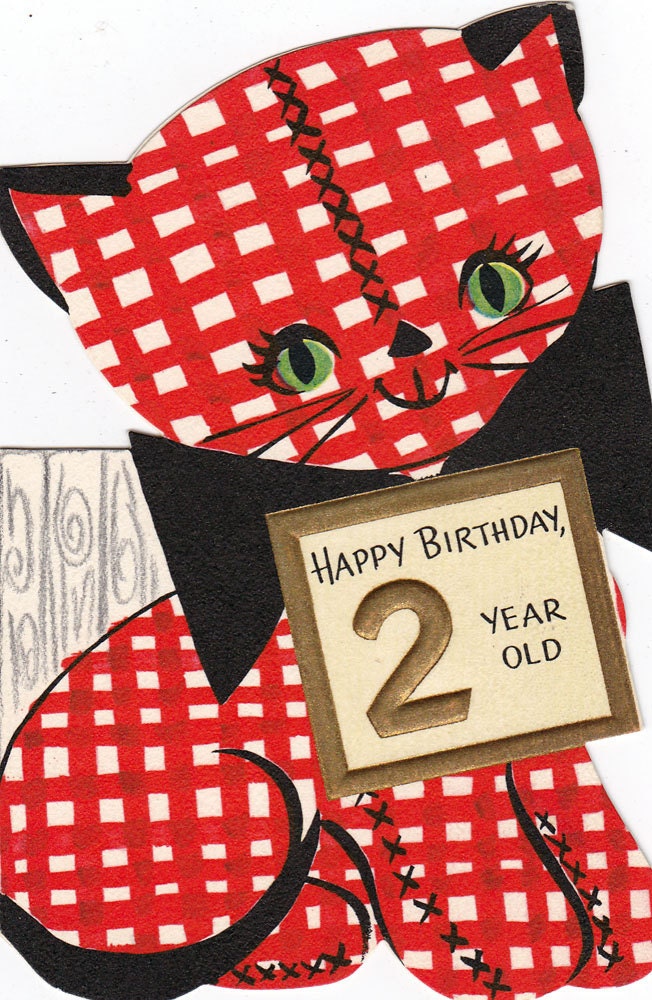 Vintage 1950s Hallmark Happy Birthday 2 Year Old Greeting Card (03)