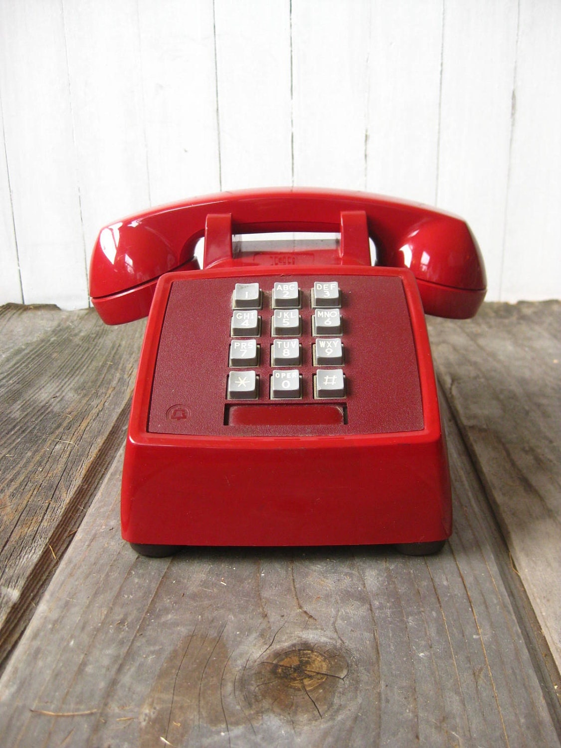 Vintage BURGUNDY Deep Red MAD MEN Telephone 1980s 80s At&t Touch Tone Red Telephone