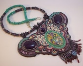 Bead Embroidered Necklace The Forest Has Eyes