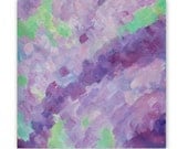 Original painting, 'Aubrietia', abstract, small, oil painting, floral, 7x7