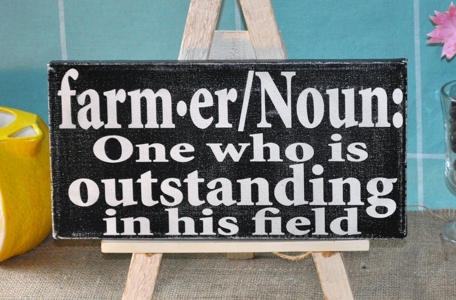 Mad-4-Grads Super Sale Farmer, A Definition - Expressive Art on Canvas wall decor for Dorm, kitchen,farm house, barn, family room wall art