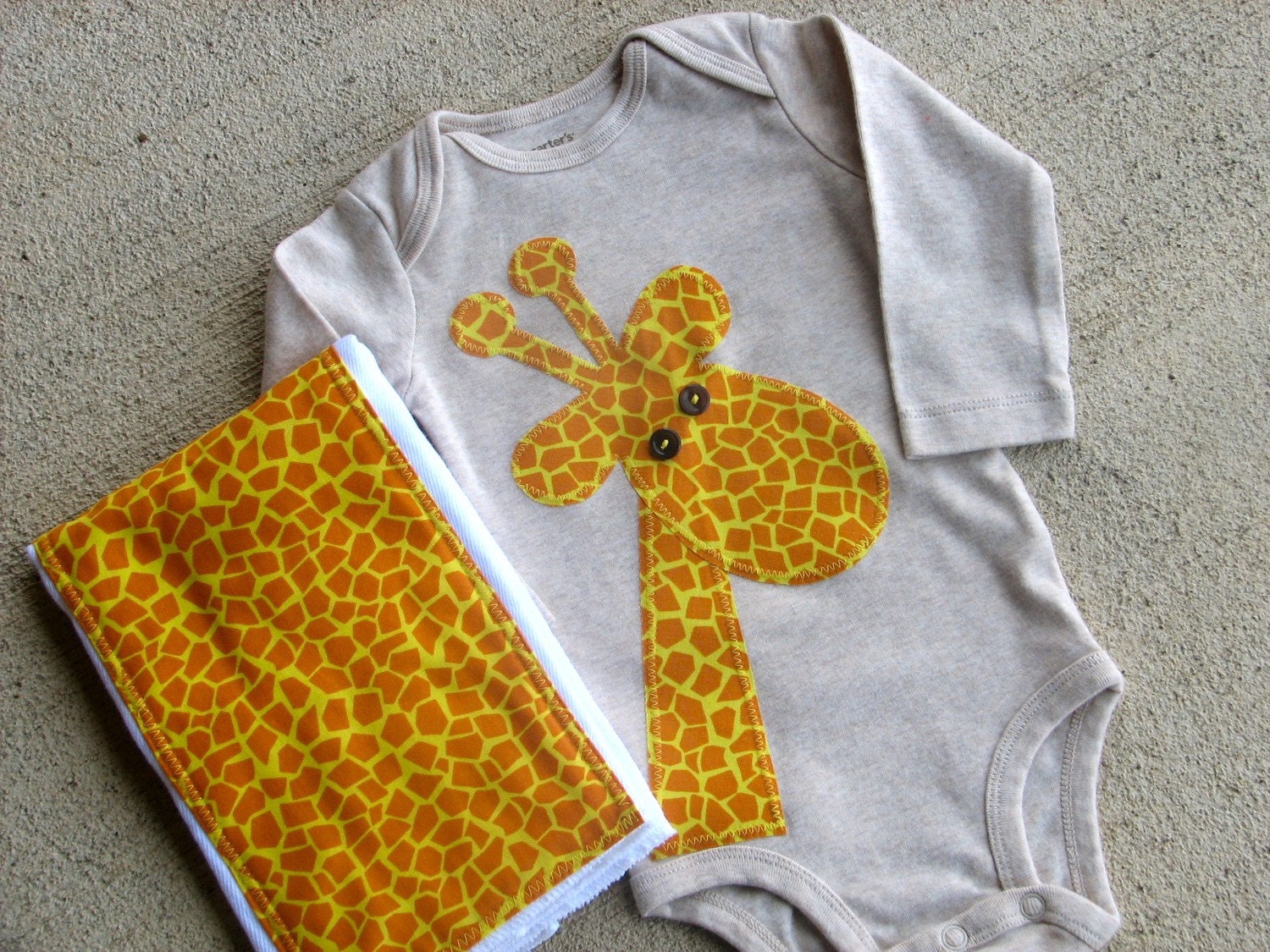 Large Giraffe Onesie and Burpie Set