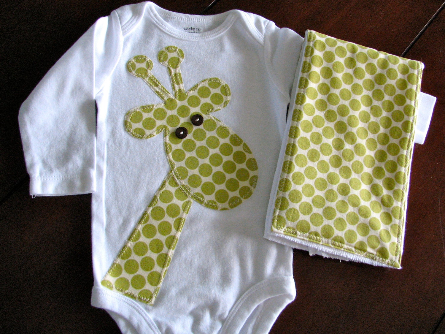 Giraffe Onesie and Burpie Set
