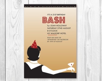 Mad Men Party Invitations--New Years Eve Party, Women of Mad Men
