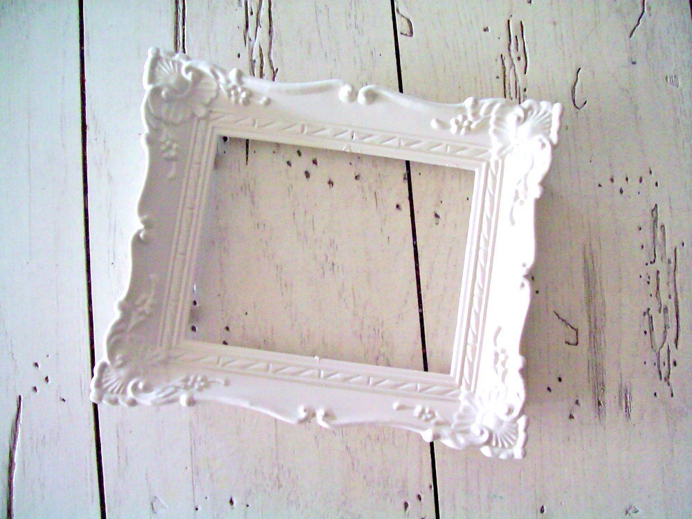 White Reclaimed Frame Shabby Chic Ornate Frame Cottage Chic