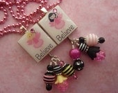 Believe Princess Fairy Scrabble Tile Pendant Necklace