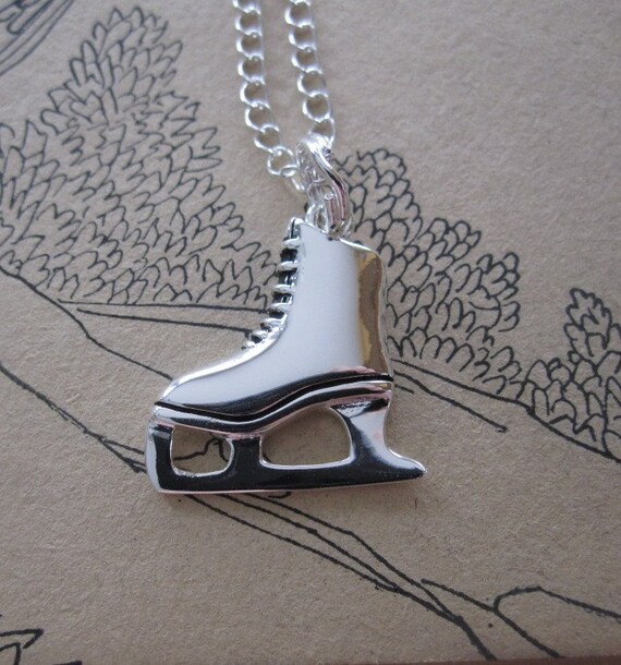 Ice Skate Charm Sterling Silver by ilovecharms on Etsy